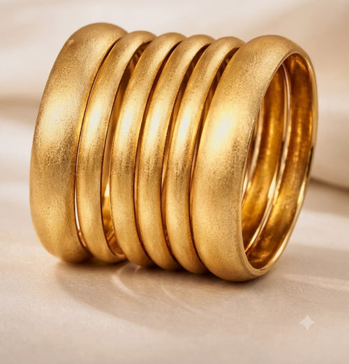 6 pcs matte finish traditional kara bangles for women