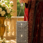 Antique gold mobile clutch for Pakistani wedding wear