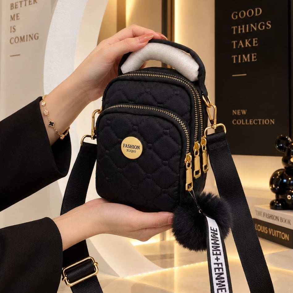 Casual quilted handbag-style backpack for women