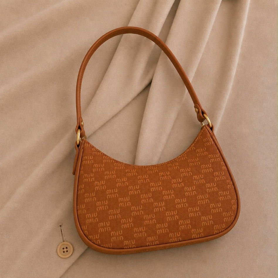 Chic everyday hobo handbag with monogram pattern