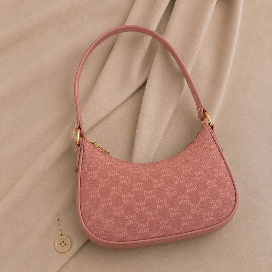 Chic monogram pattern hobo shoulder bag for women
