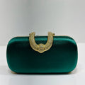 Crystal embellished textured clutch bag for bridal and party wear