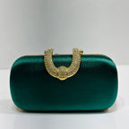 Crystal embellished textured clutch bag for bridal and party wear