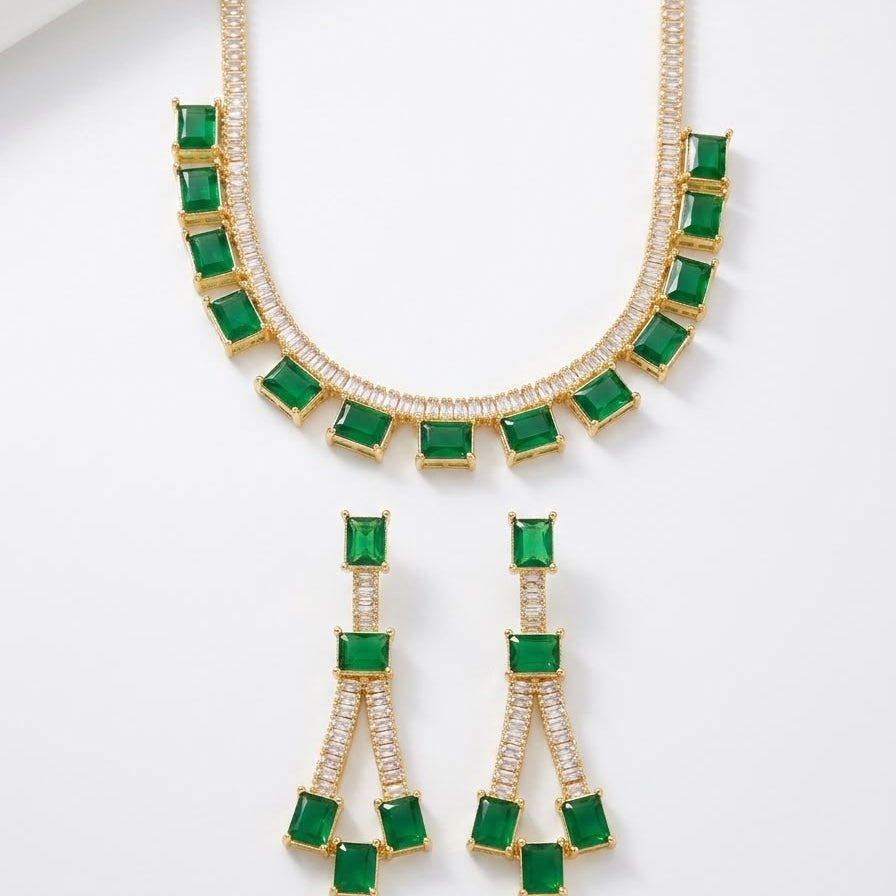 Crystal gemstone necklace set for Eid and festive wear