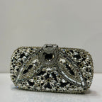 Crystal rhinestone bridal clutch with elegant ring clasp