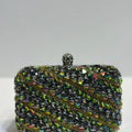 Crystal rhinestone hard case evening clutch by Rivaalane