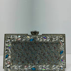 Elegant floral crystal evening purse for women