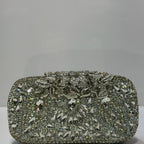 Elegant metallic leaf evening clutch for weddings