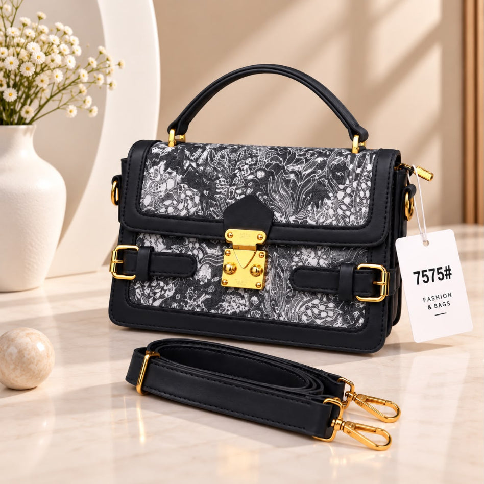 Elegant patterned women's satchel handbag by Rivaalane