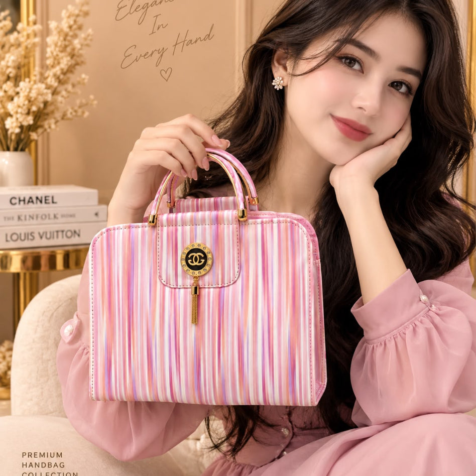 Elegant structured handbag with gold hardware for everyday use