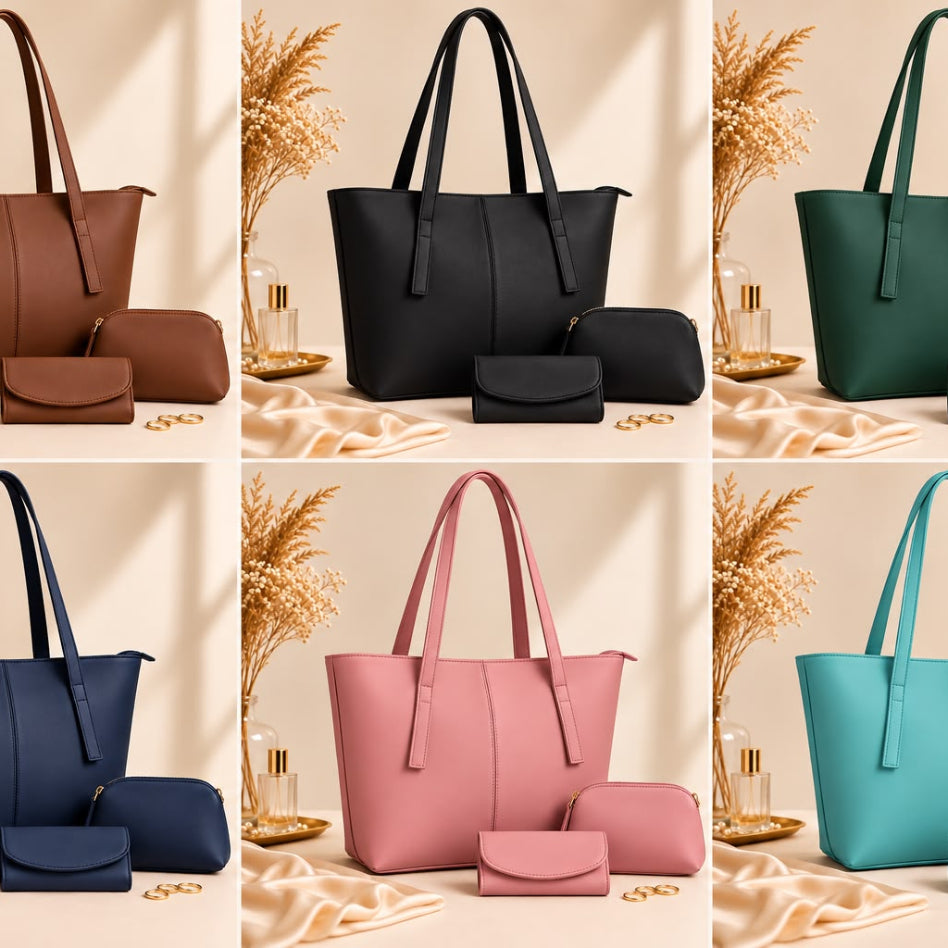 Elegant structured tote bag combo for women