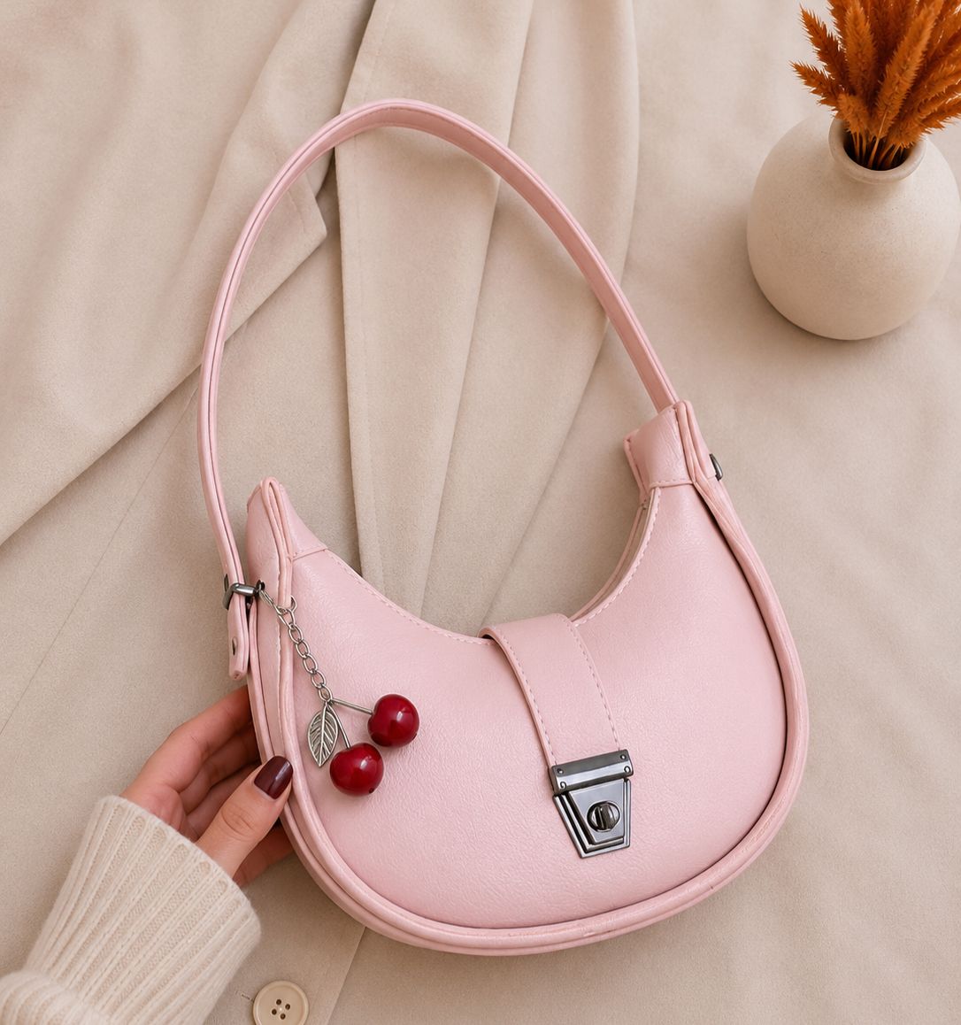 Elegant textured shoulder bag for everyday use