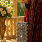 Elegant traditional gold purse for Mehndi and festive occasions