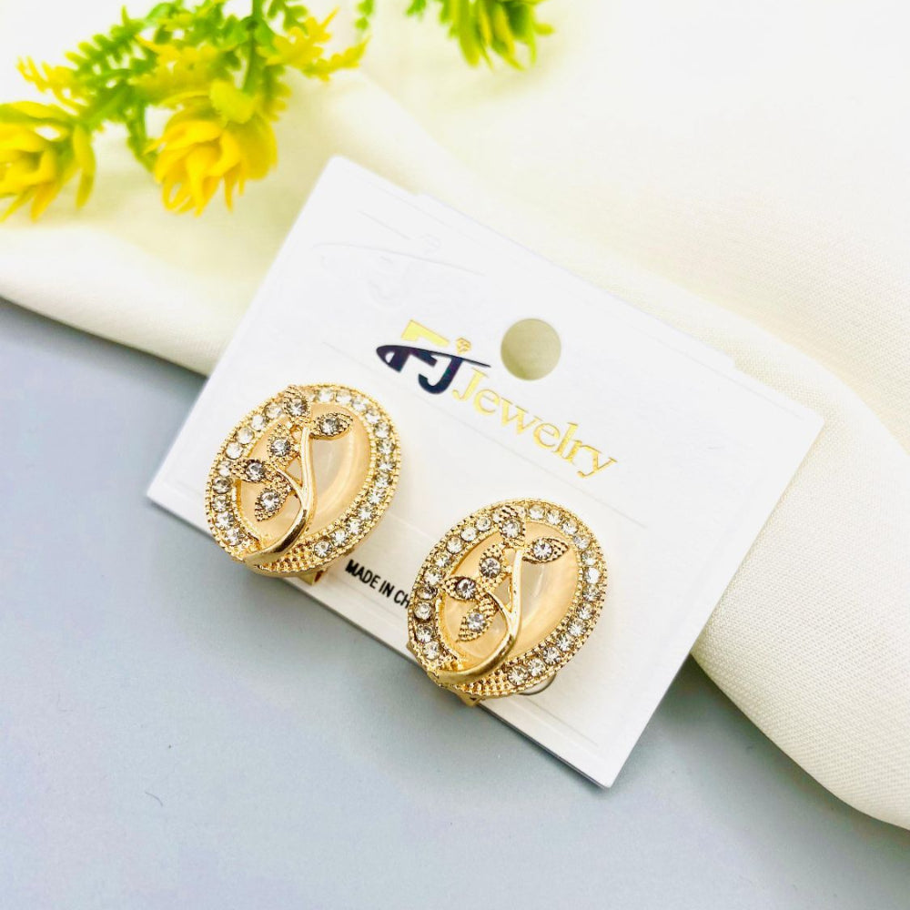 Elegant vintage leaf crystal earrings by Rivaalane