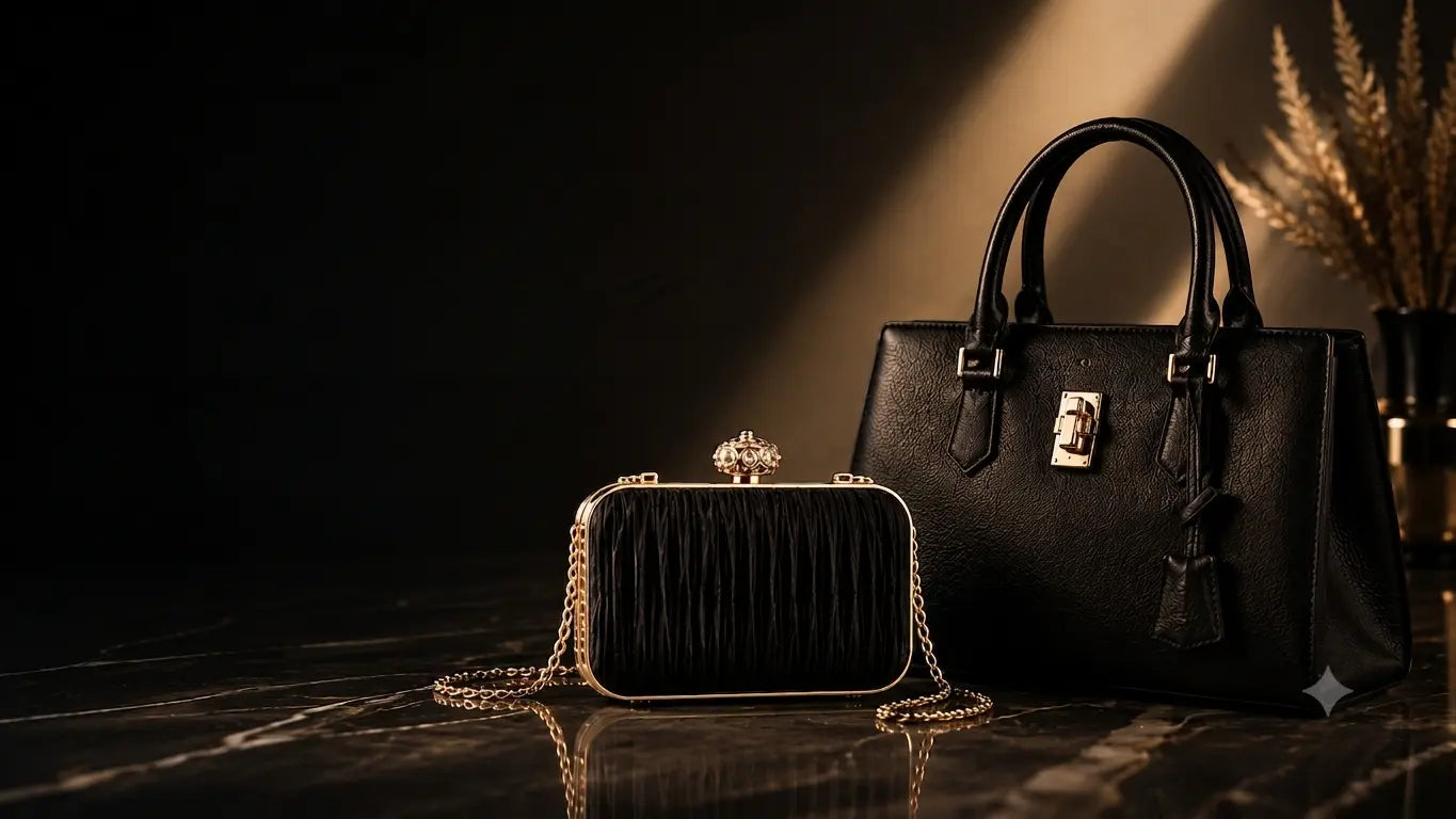Elegant women's handbags, clutches and jewellery collection at Rivaalane Pakistan