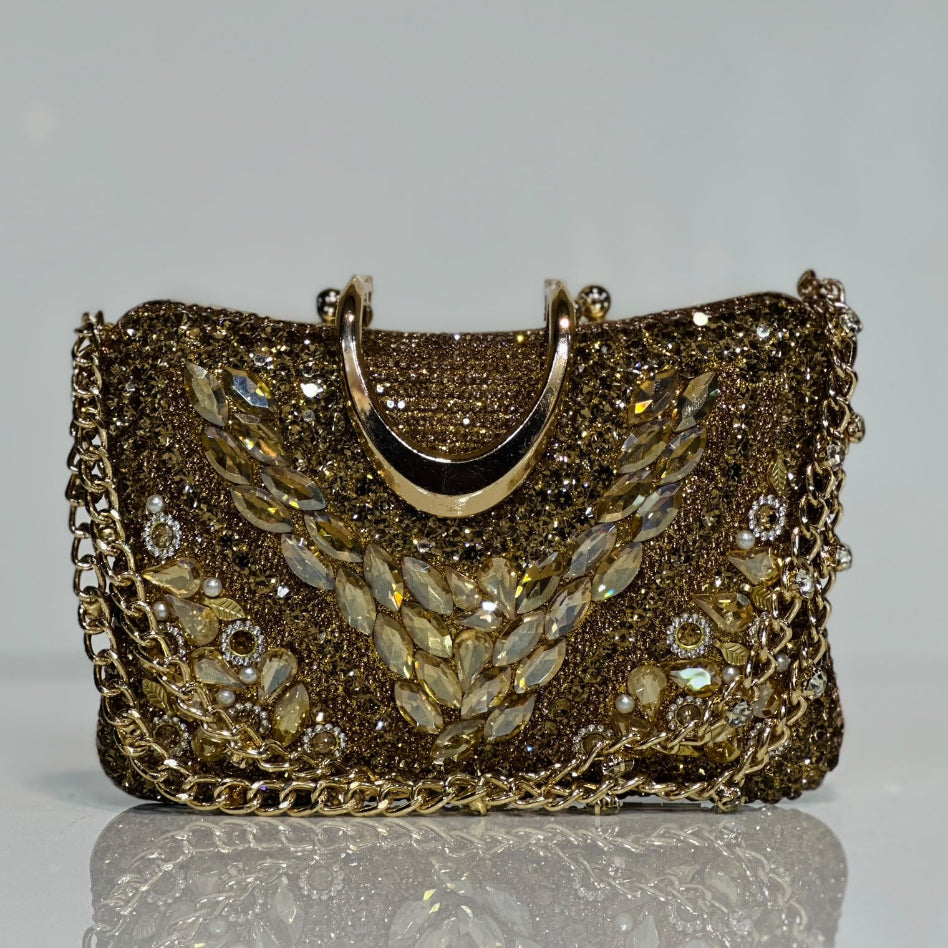 Embellished women's evening handbag for bridal and party wear