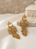 Ethnic earrings featuring decorative stone details