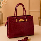 Exquisite embossed croco top-handle handbag for women