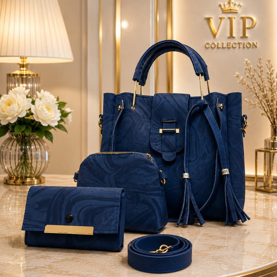 Fashionable marbled bag collection for women