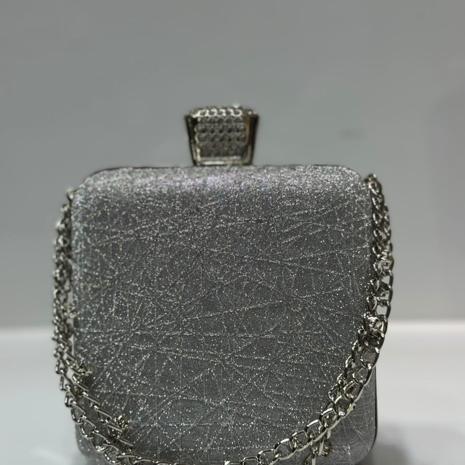 Glitter-inspired clutch bag for parties and formal events