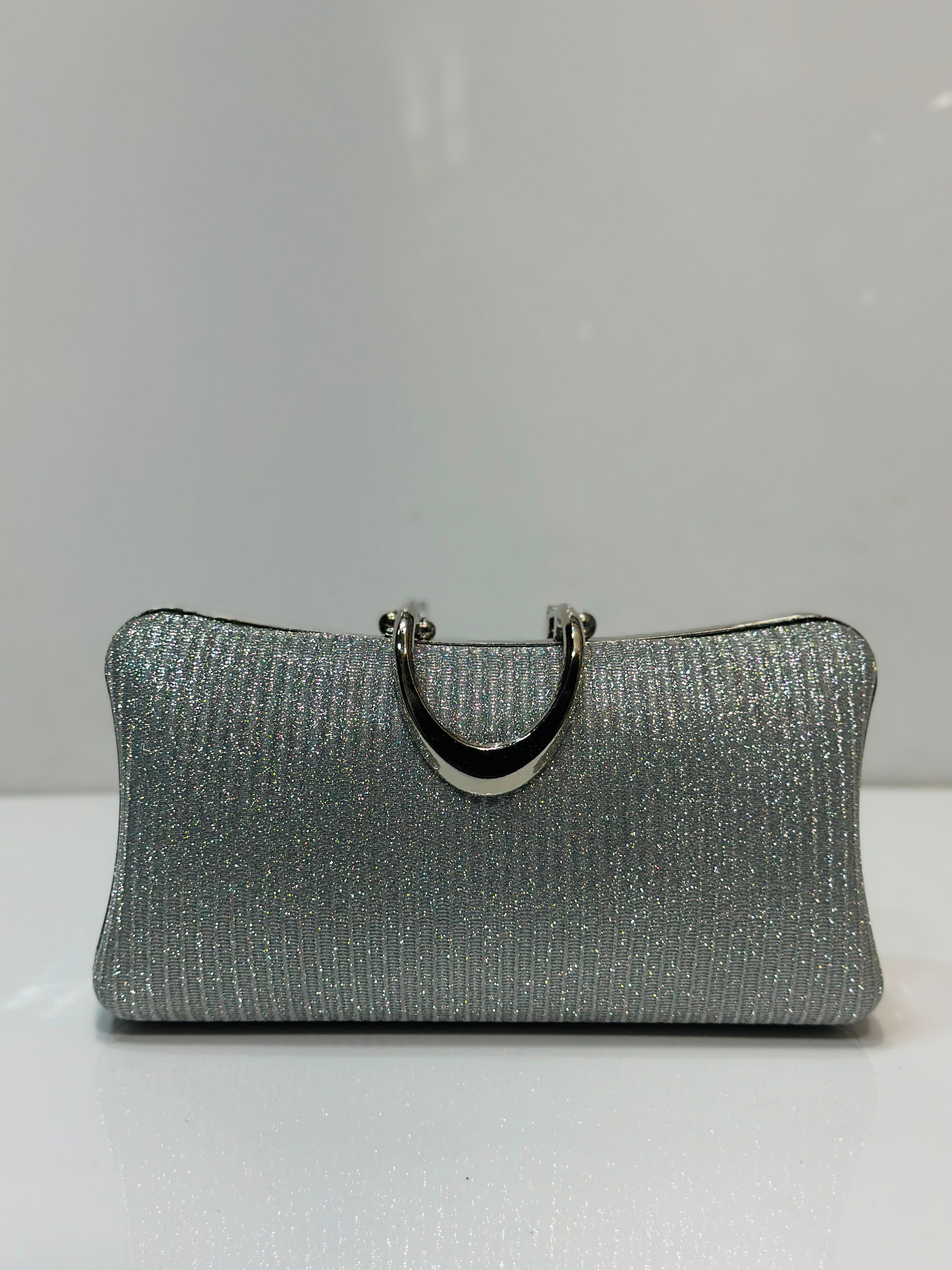 Glittery hard case clutch bag for women for weddings and evening parties