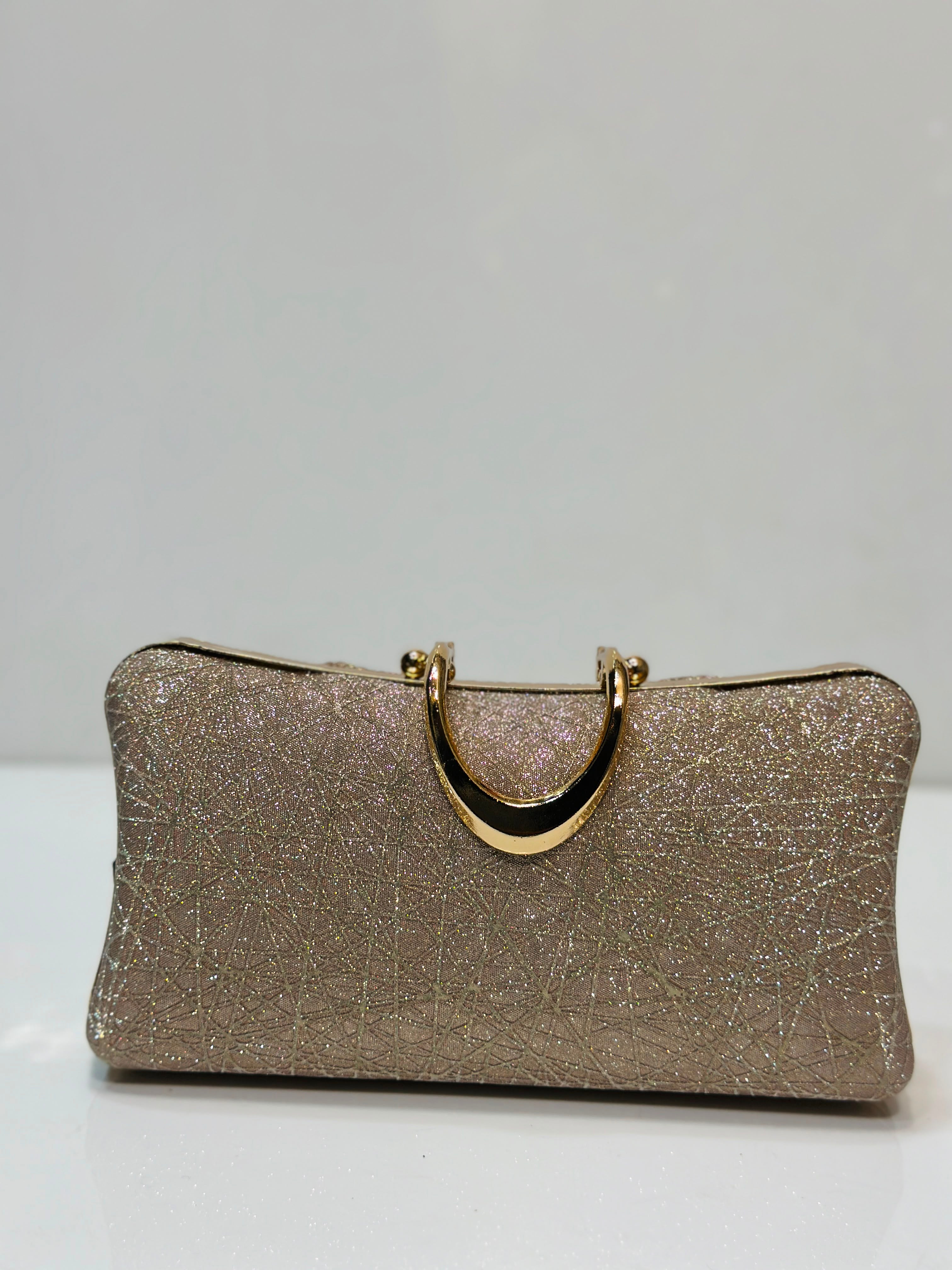 Glittery hard case clutch bag for women for weddings and evening parties