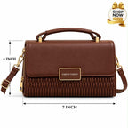 Gold hardware quilted crossbody handbag for women