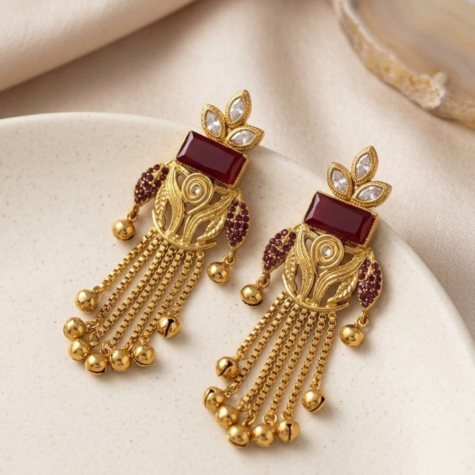 Kashmiri-style earrings for festive outfits