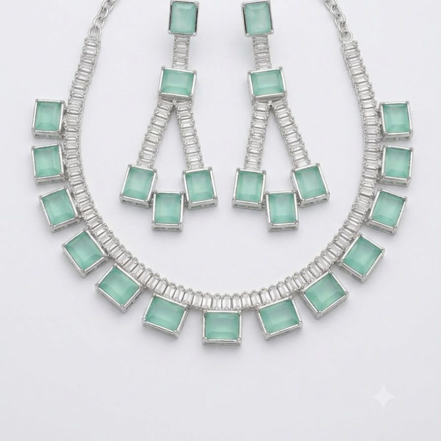 Luxury-inspired zircon crystal jewellery set