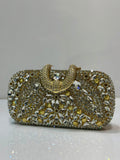 Luxury Women's Evening Party Clutch Bag with Crystal and Rhinestone Embellishments