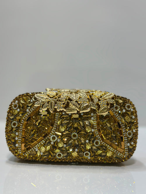 Luxury crystal embellished hardcase clutch bag