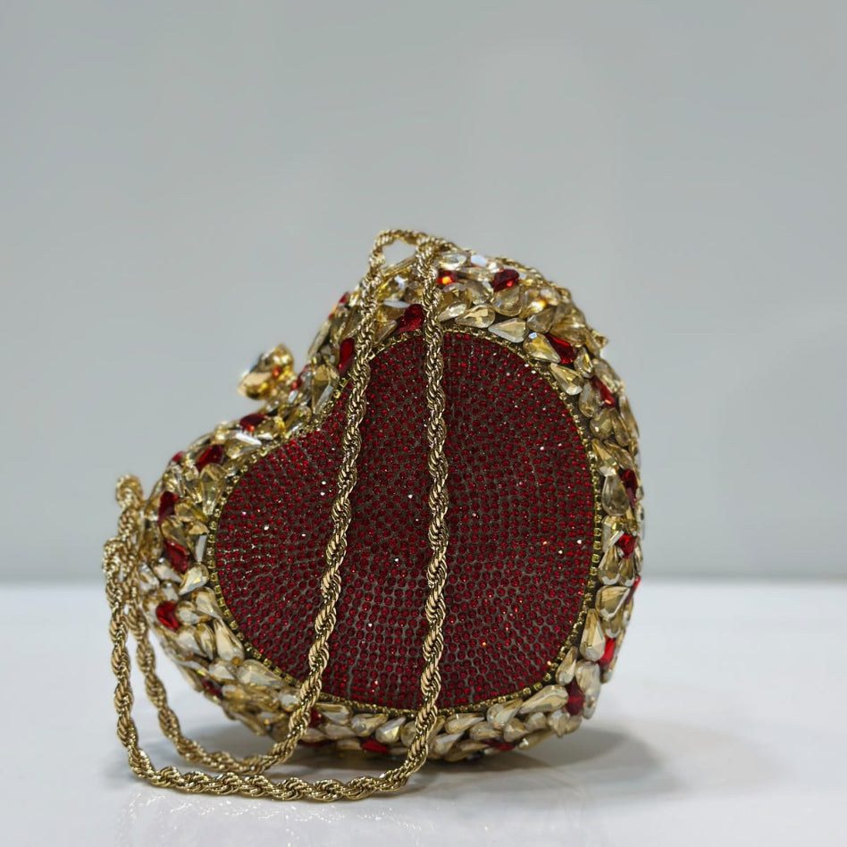 Luxury heart-shaped evening clutch for weddings and parties