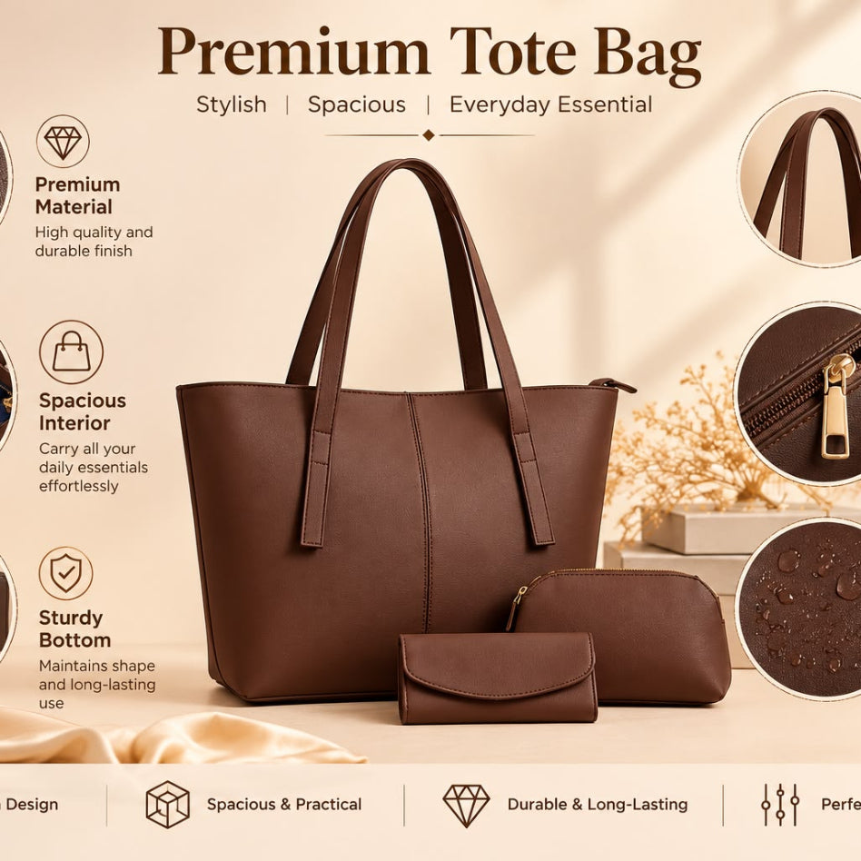 Minimalist tote and wallet set for everyday styling