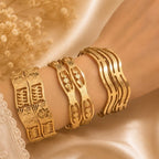 Pack of 2 carved pattern metal bangles for women