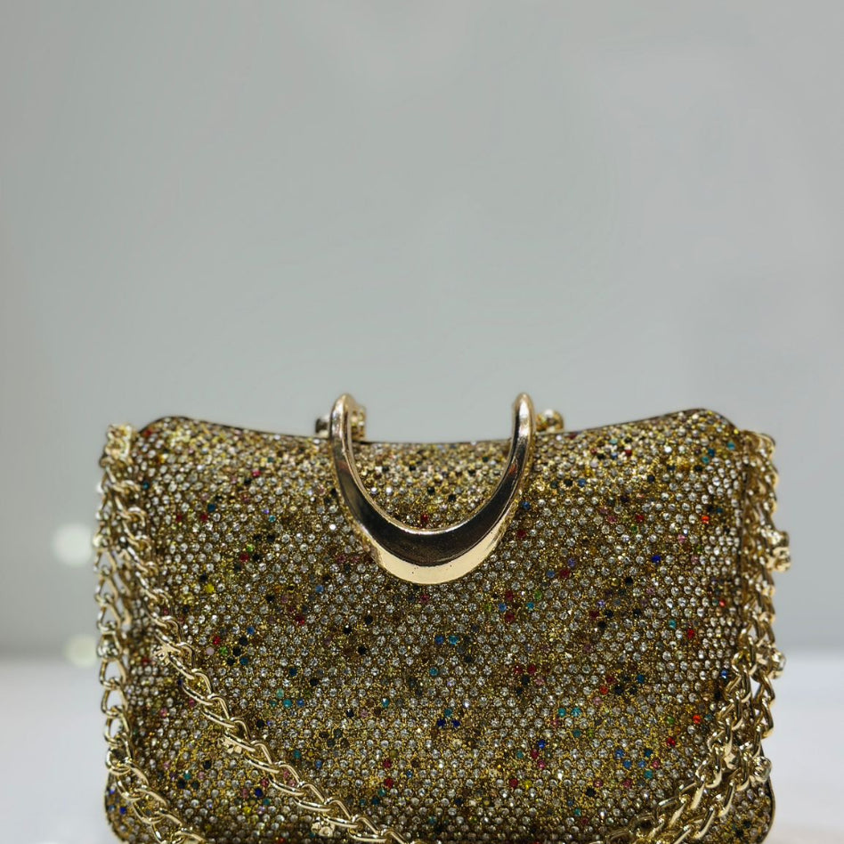 Premium sparkling crystal evening clutch for women, suitable for weddings, parties, and formal events