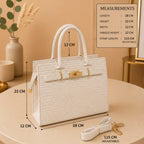 Premium structured croco handbag for office and casual wear