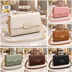 Quilted flap crossbody bag with top handle for women