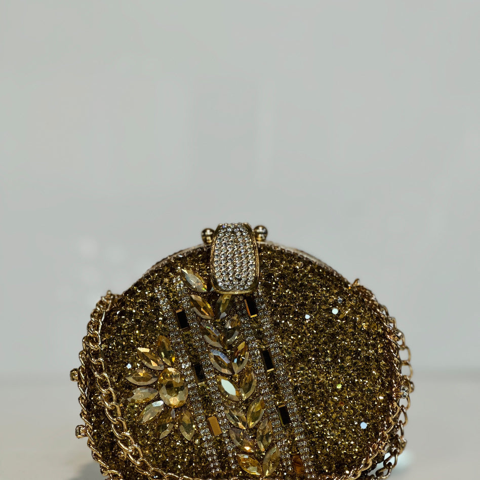 Rivaalane crystal embellished evening clutch front view