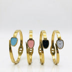 Rivaalane gold plated bangle bracelet for women