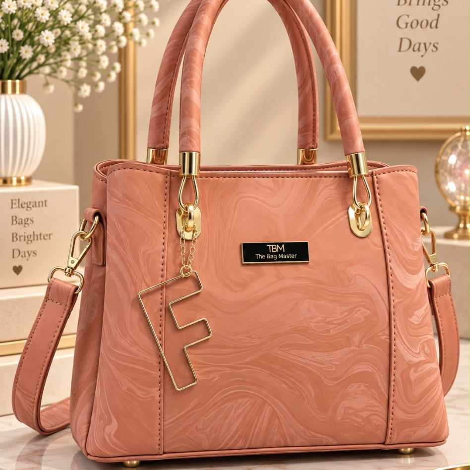 Rivaalane marbled satchel bag for women