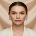 Rivaalane oval crystal statement earrings