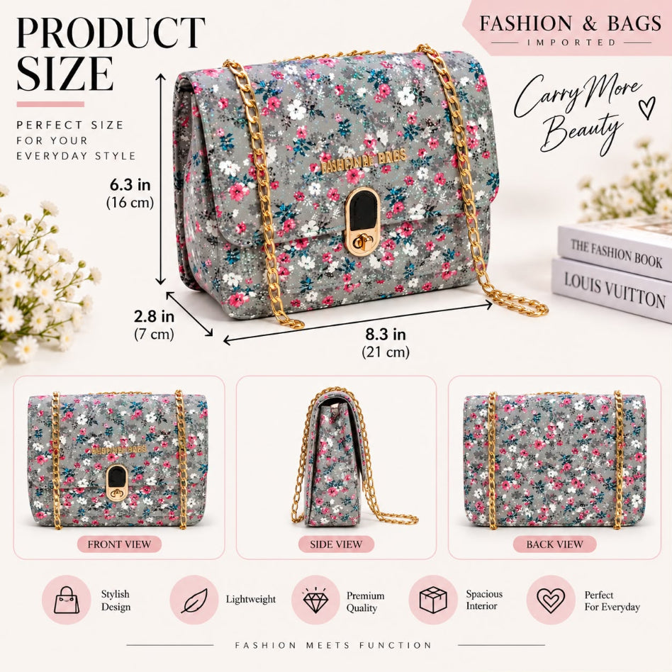 Rivaalane quilted handbag with floral print