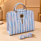 Rivaalane striped structured handbag for women