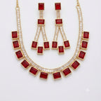Rivaalane zircon crystal necklace set for women