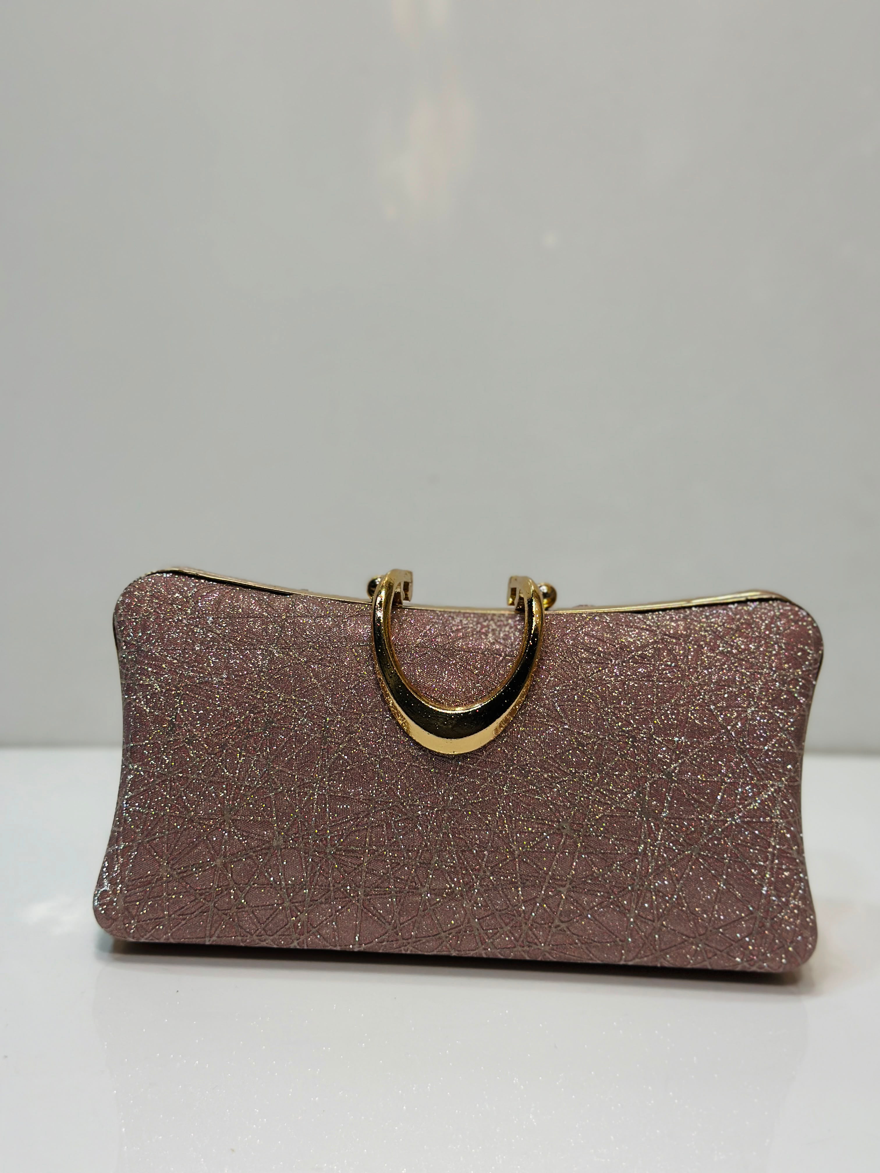 Glittery hard case clutch bag for women for weddings and evening parties