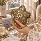 Royal Kundan gold clutch for women