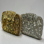Royal crystal evening box clutch for women