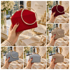 Shimmering hard case wristlet clutch for women with diamond ring handle by Rivaalane