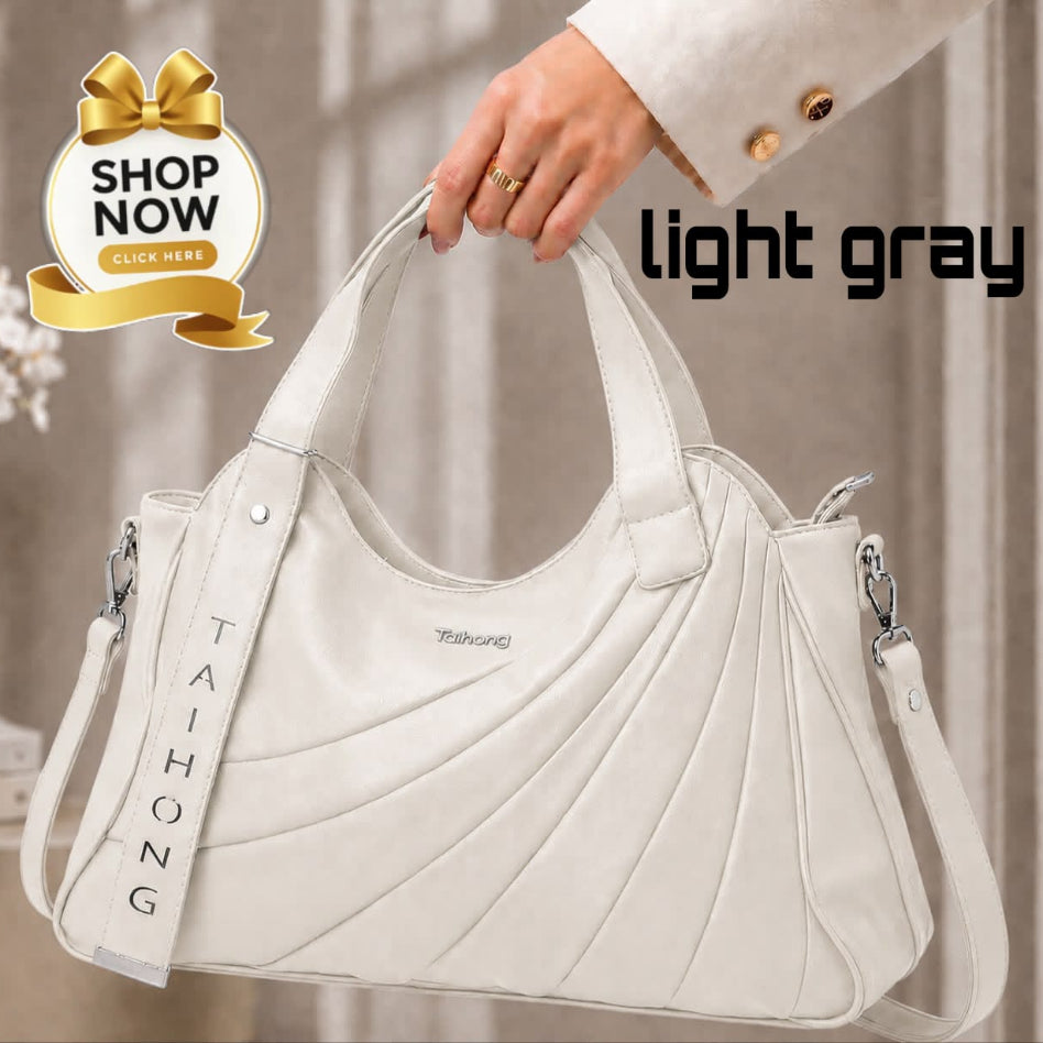 Soft leather-look tote crossbody handbag for women