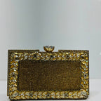 Sparkling floral crystal formal clutch purse for women